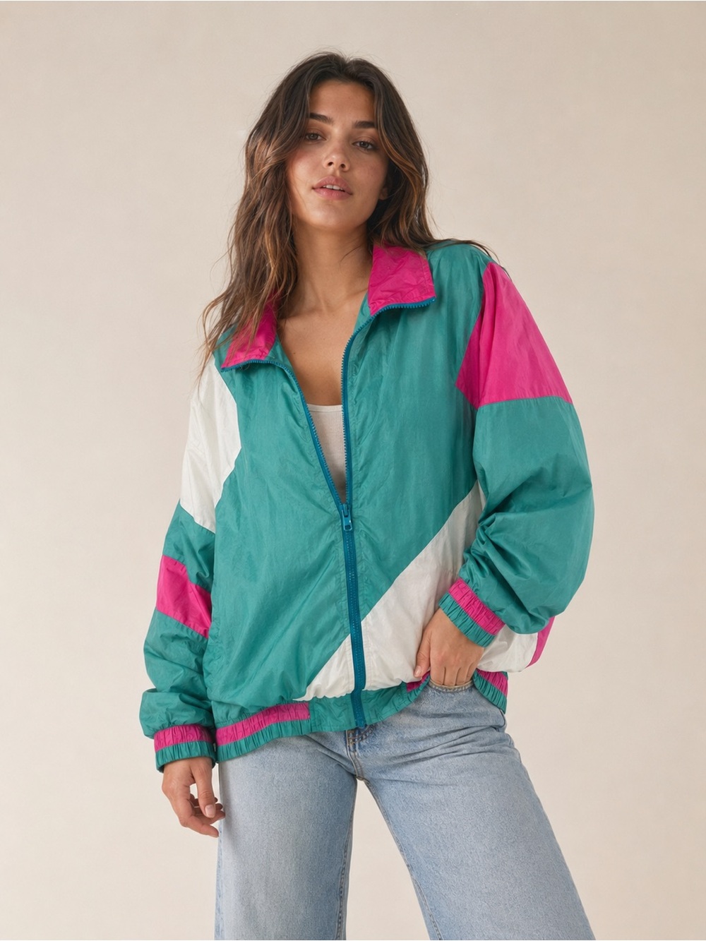 Vintage Otello Pelle Colorblock Windbreaker Jacket